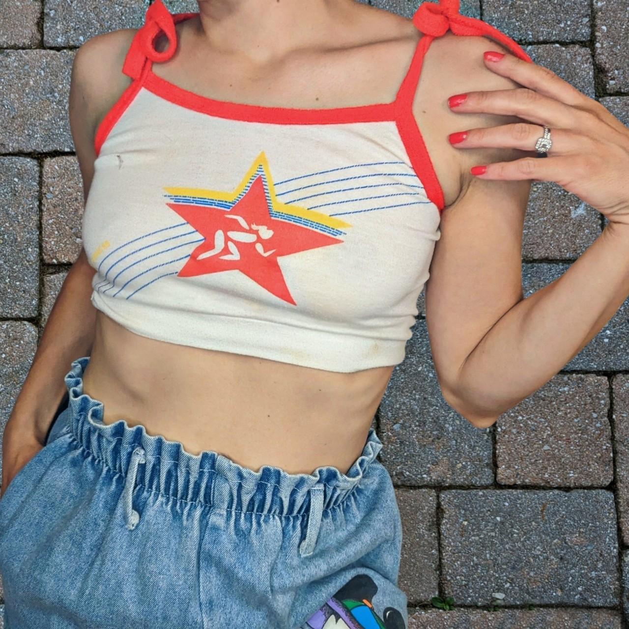 Crop top outlet with skirt 80s