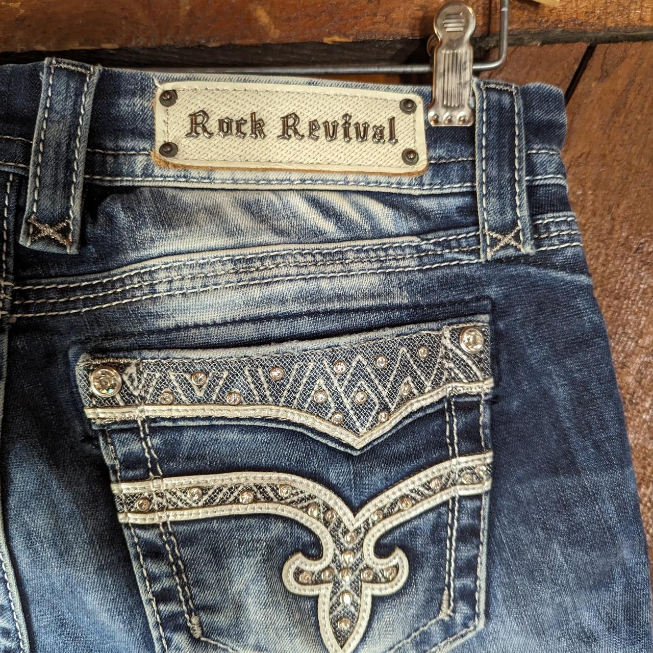 rock revival ロックリバイバル w29 y2k Y2K Rock Revival from The Buckle Rhinestone Low Rise | Depop