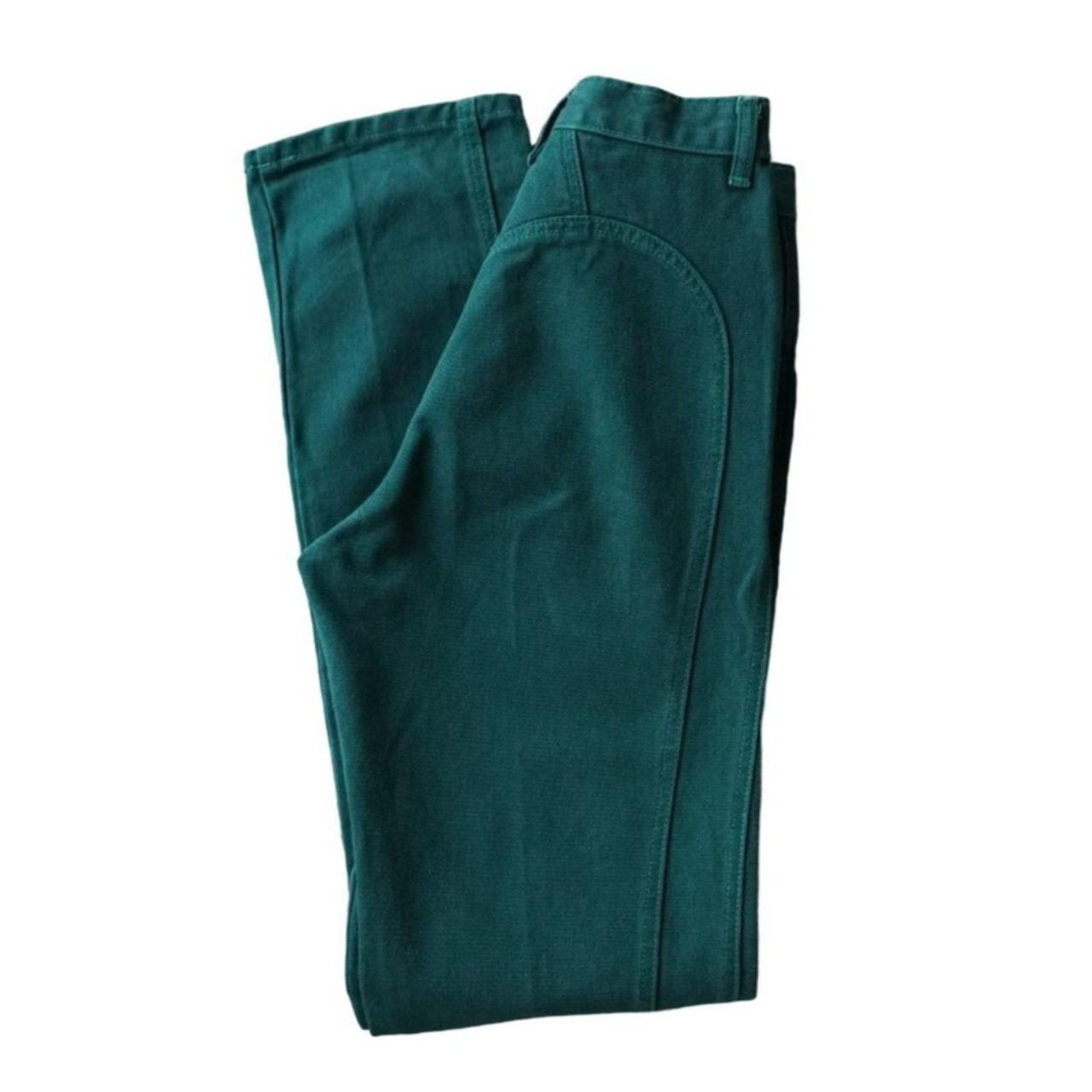 Vintage Bar None Jeans Size 7 / 2024 8 Dark Forest Green Denim High Waist Rise Long L