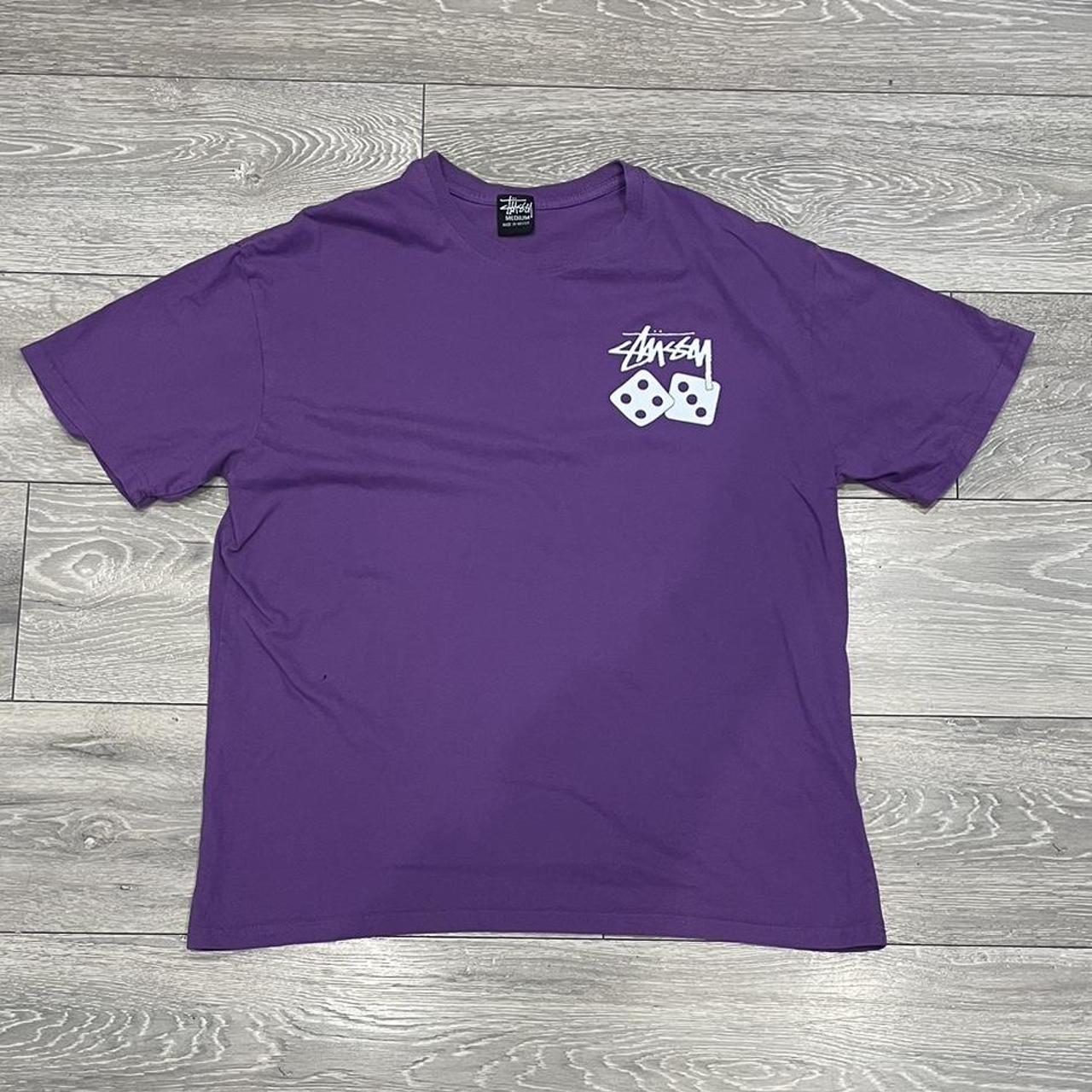 Purple Stussy dice graphic tee. Size M Medium.... - Depop