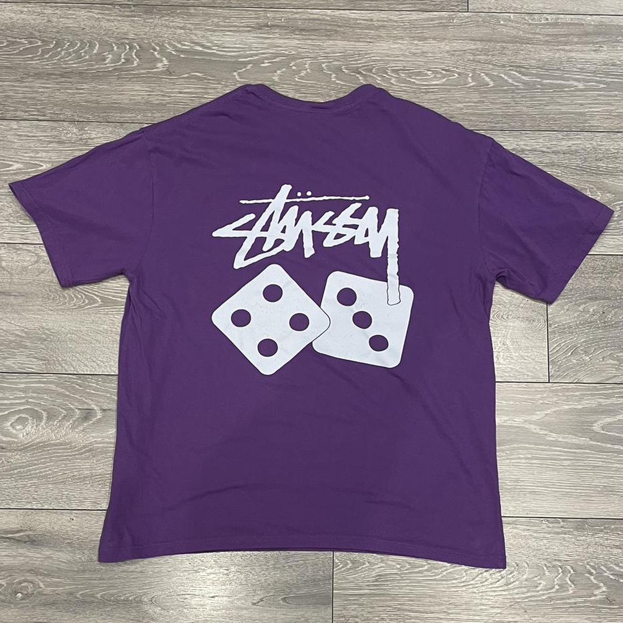 Purple Stussy Dice Graphic Tee. Size M Medium. - Depop