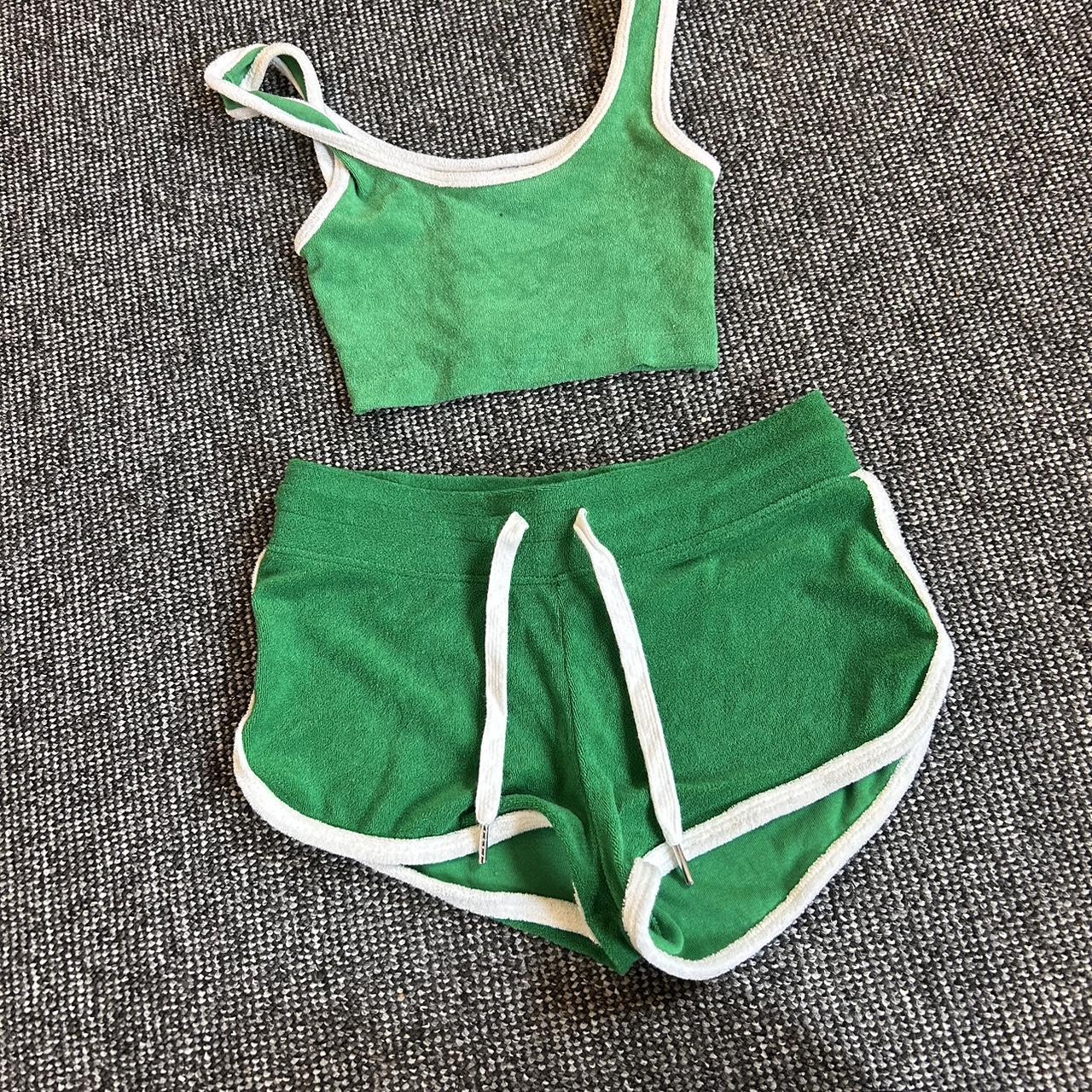 H&M shorts and crop top set x Like towel material x Depop