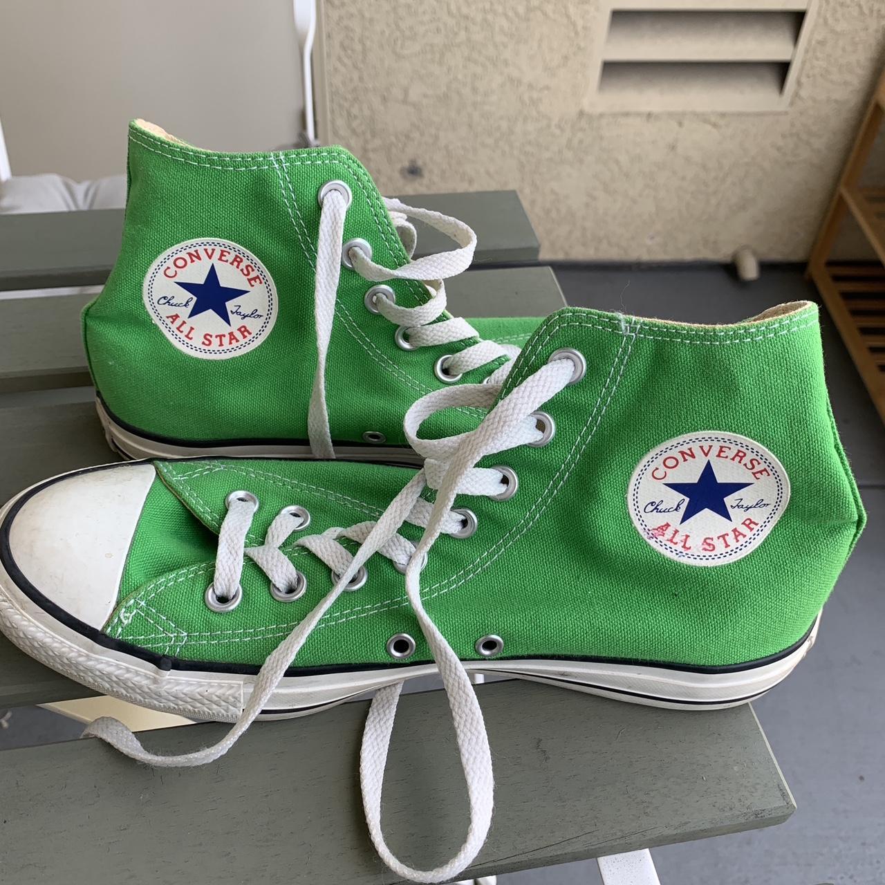 green converse high tops size 7 men’s / 9 women’s... - Depop