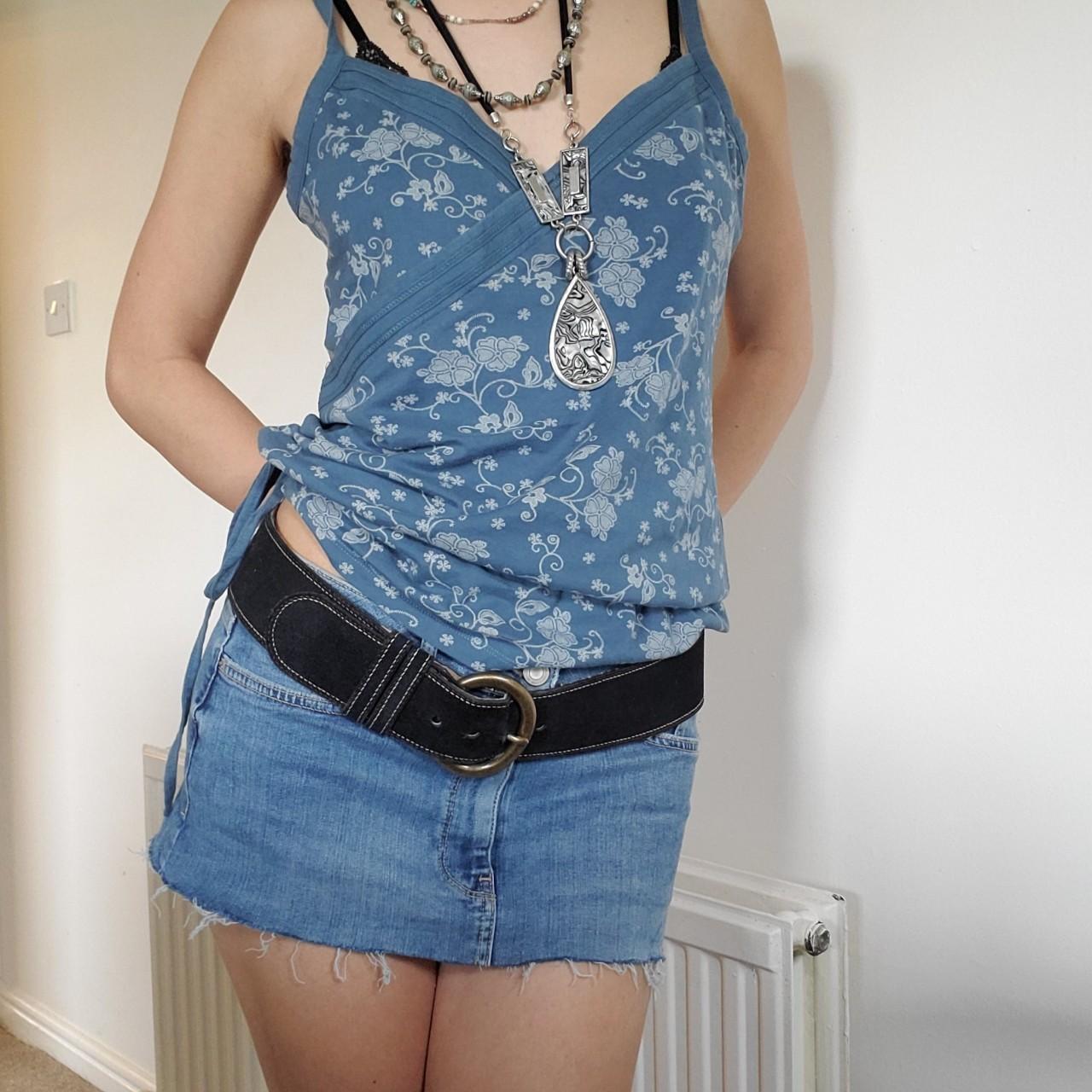 BLUE DENIM MINI SKIRT 💙💙 "skirts should be the size... Depop