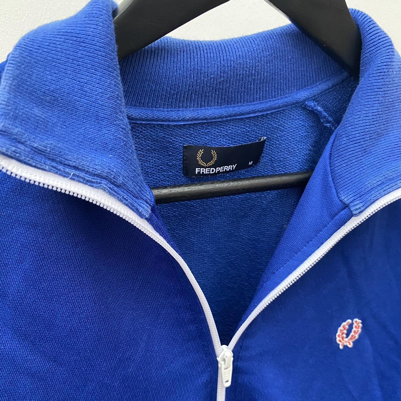 Vintage blue Fred Perry track jacket Size medium... - Depop