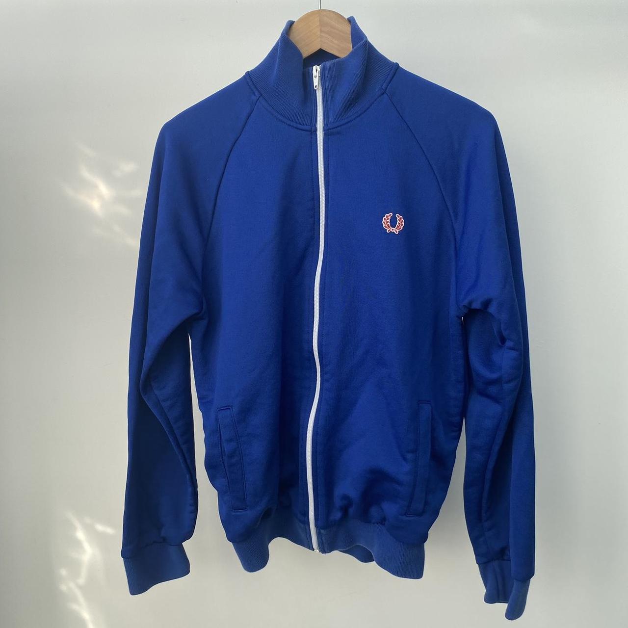 Vintage blue Fred Perry track jacket Size medium... - Depop