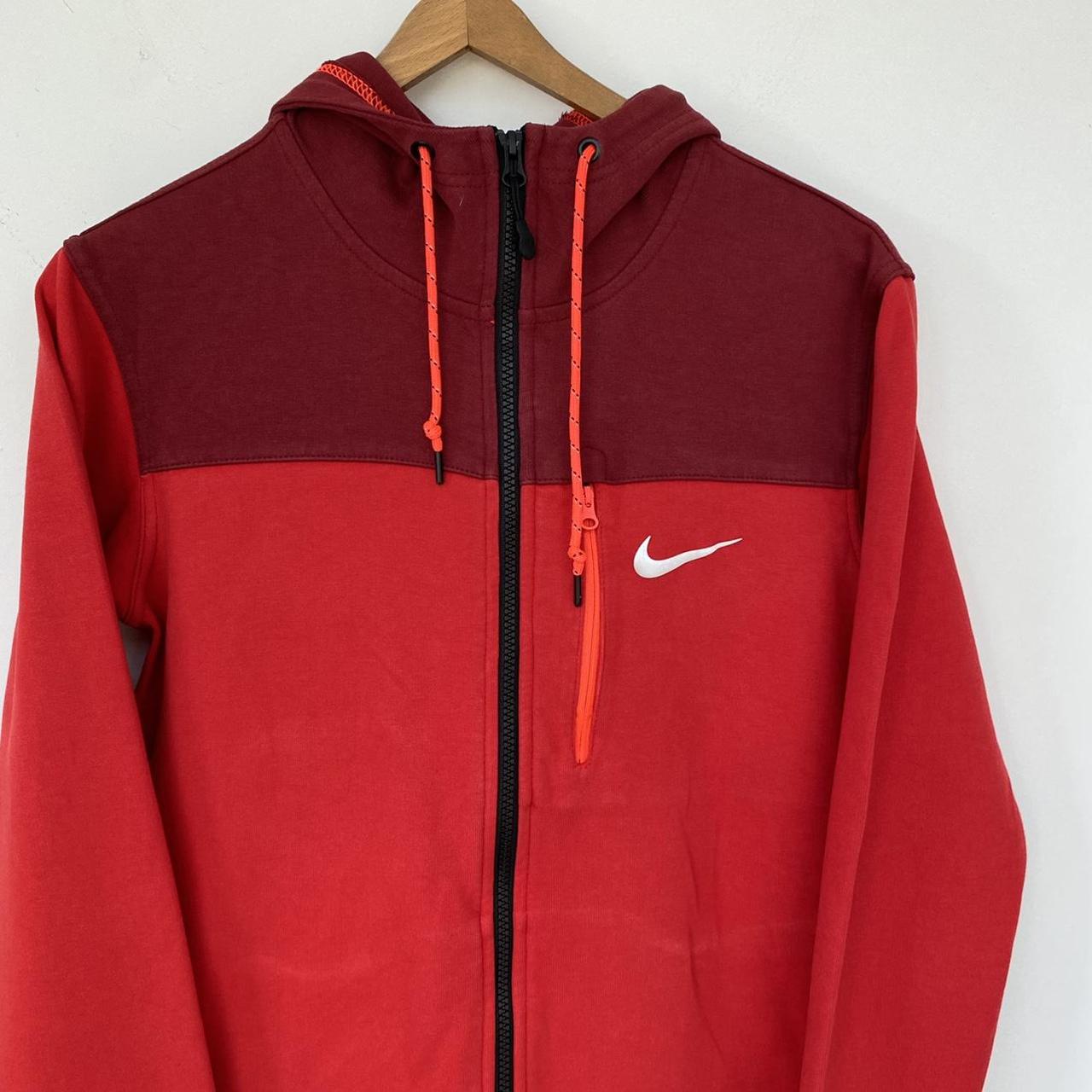 mens red nike zip up hoodie