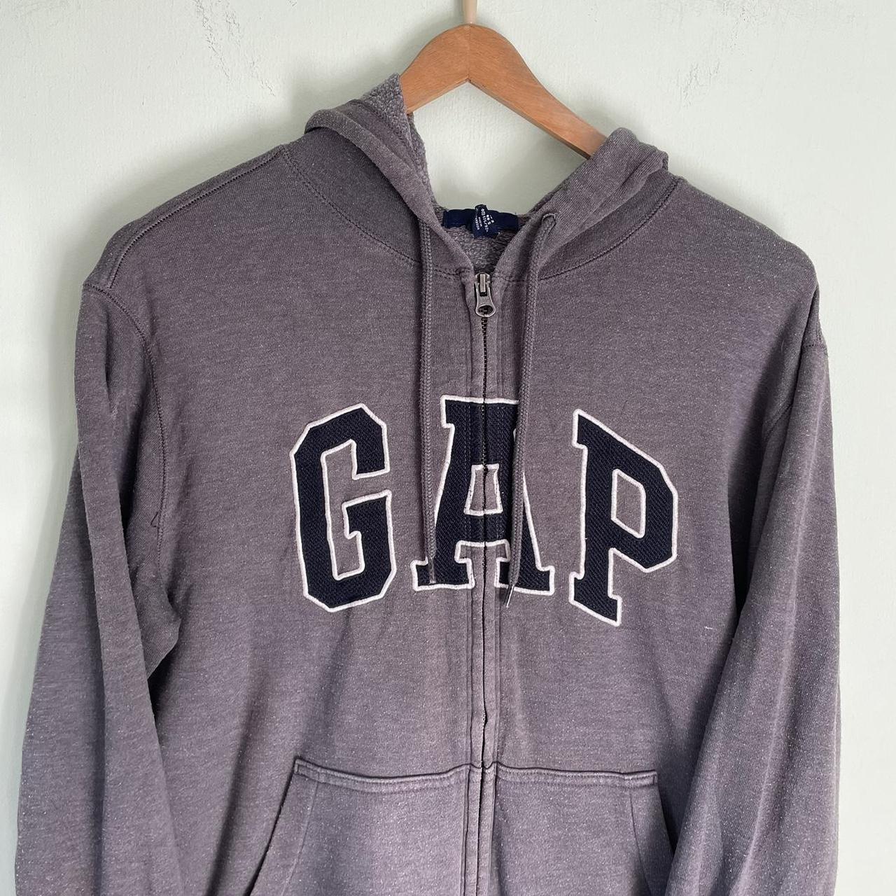 Dark grey gap zip up hoodie Size small Depop