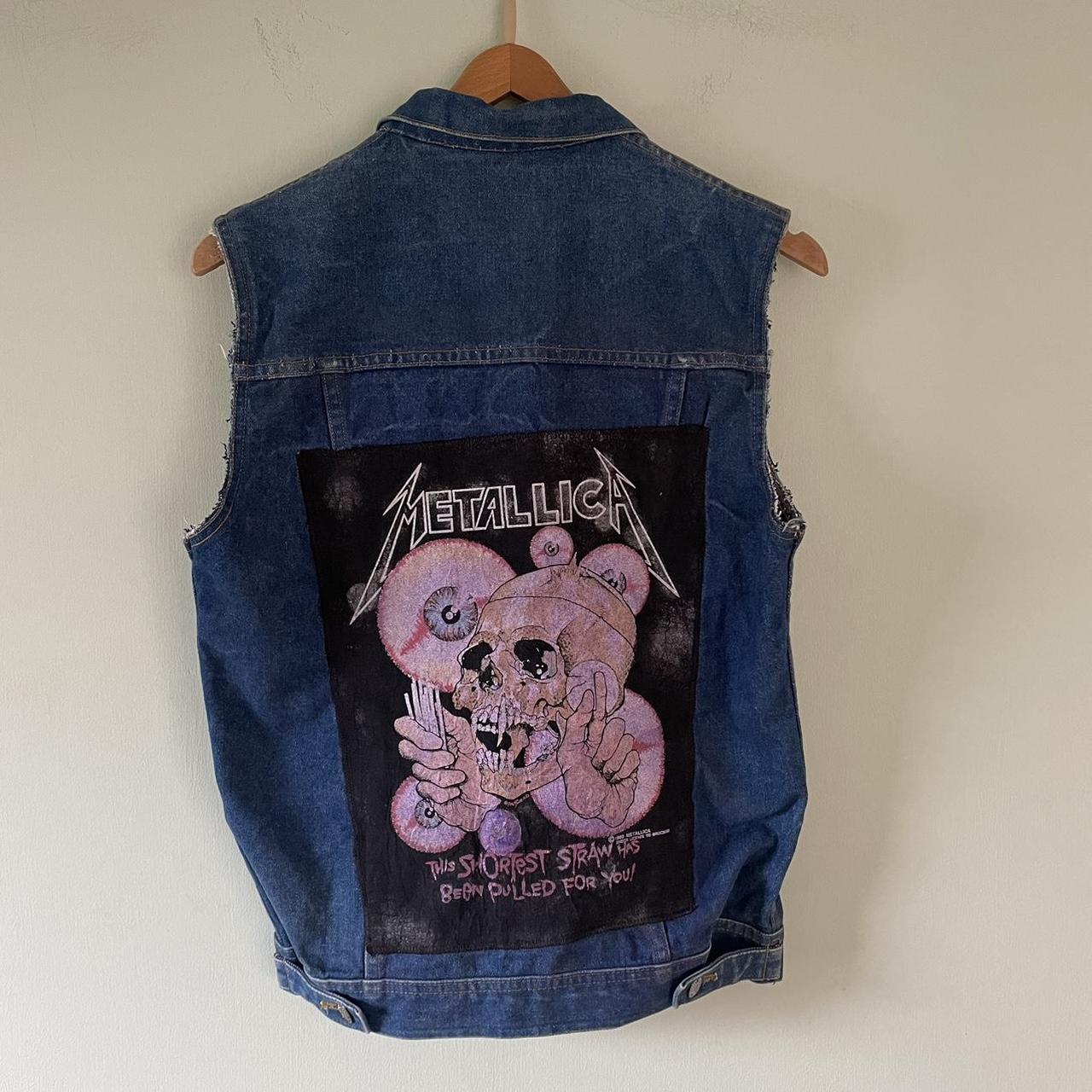 Jean online jacket with heavy metal patches
