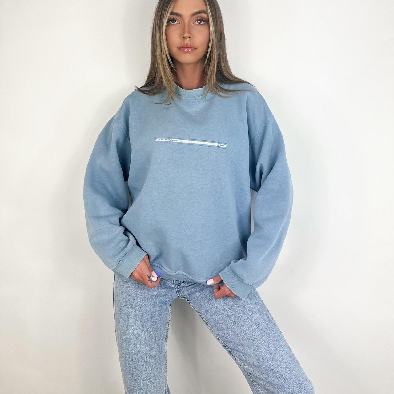 Vintage Nike baby blue sweatshirt size... Depop
