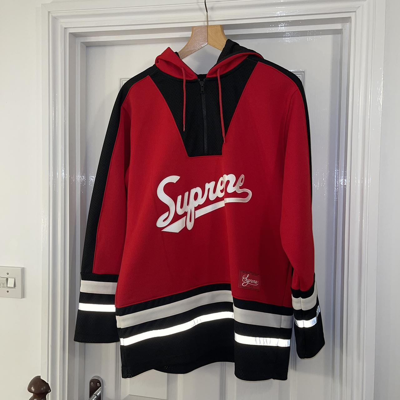 Newest Supreme Script hooded Hockey Top