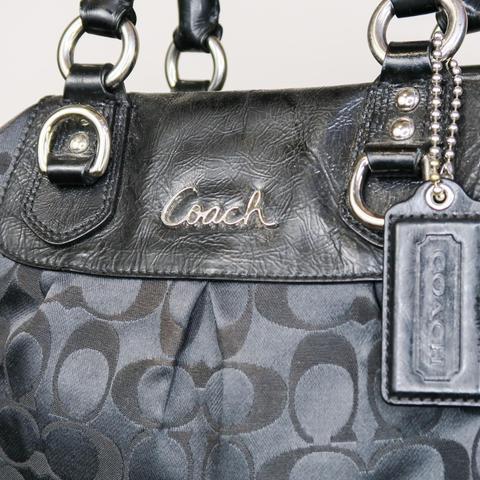 Authentic Coach Zoe Black Signature Jcquard & leather Hobo Purse F41856  ~Mint! | eBay