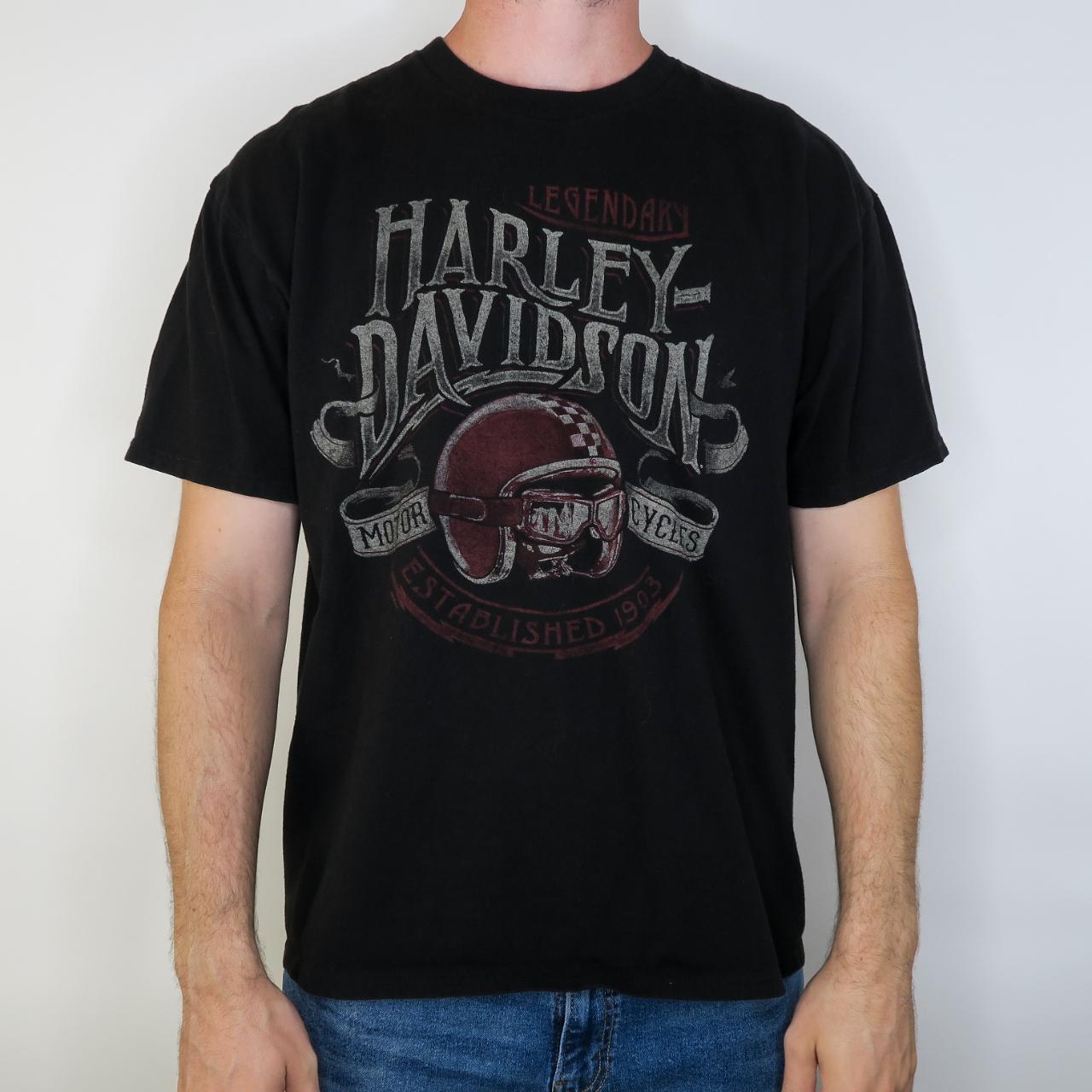 新着!【Harley Davidson】デイリーユース☆トップス☆シャツ Harley Davidson Shirt Black crewneck double sided | Depop