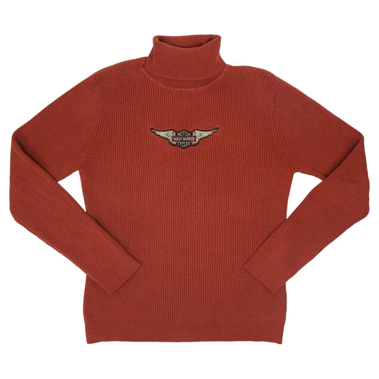 Vintage Harley Davidson mock neck outlet stitched sweater