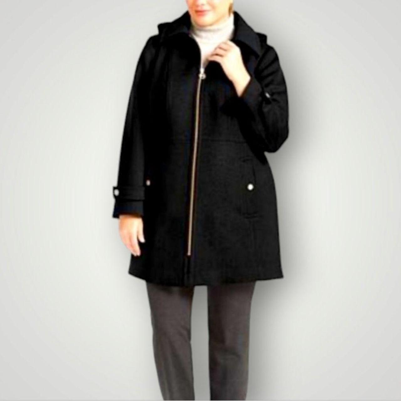 Michael kors women's black wool coat best sale