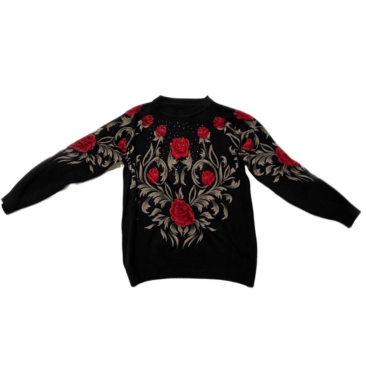 Vintage Black Rose Sweater Open to offers