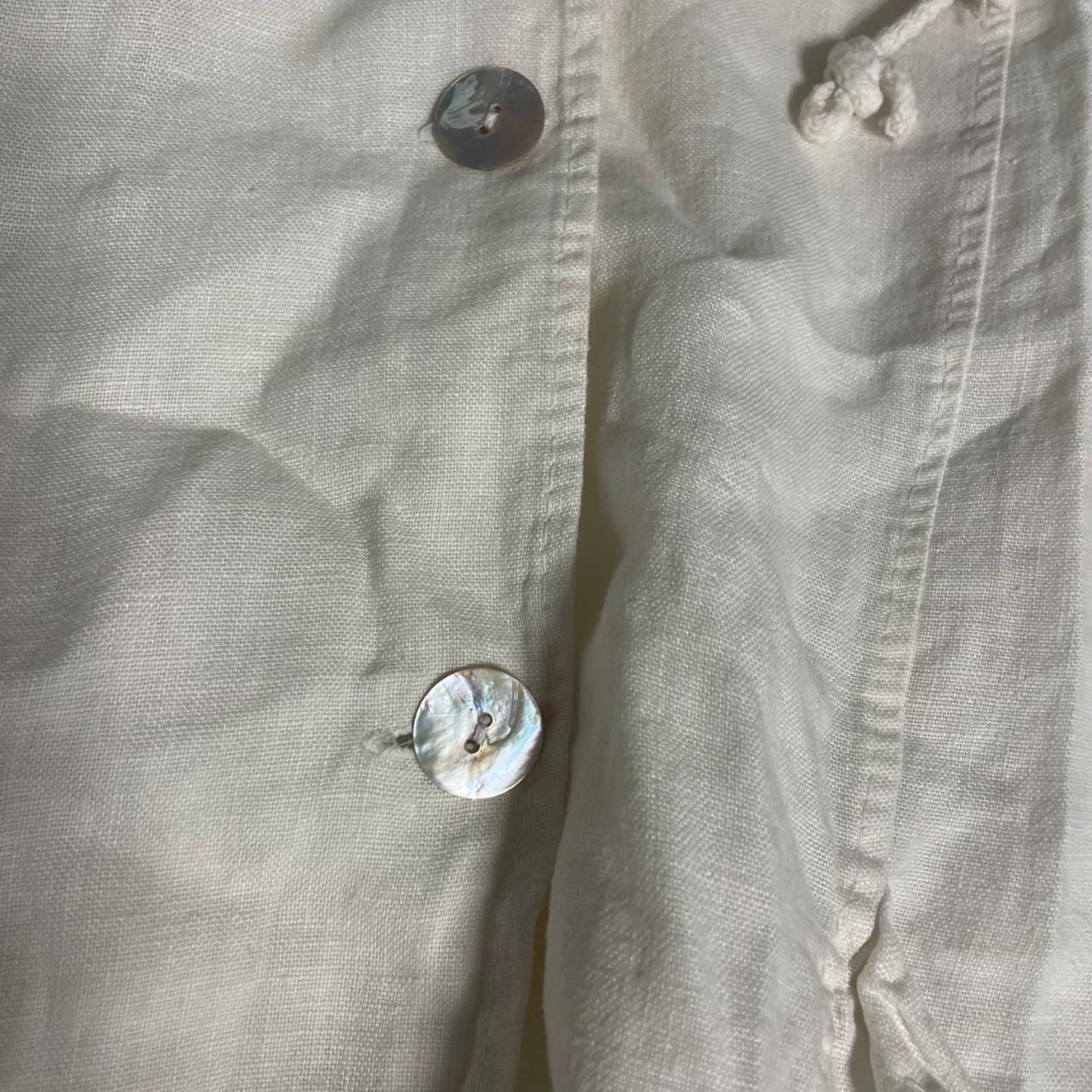 Linen jacket with shell buttons - Depop