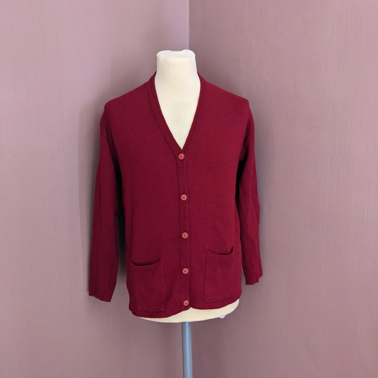 Women's Burgundy Cardigan Depop