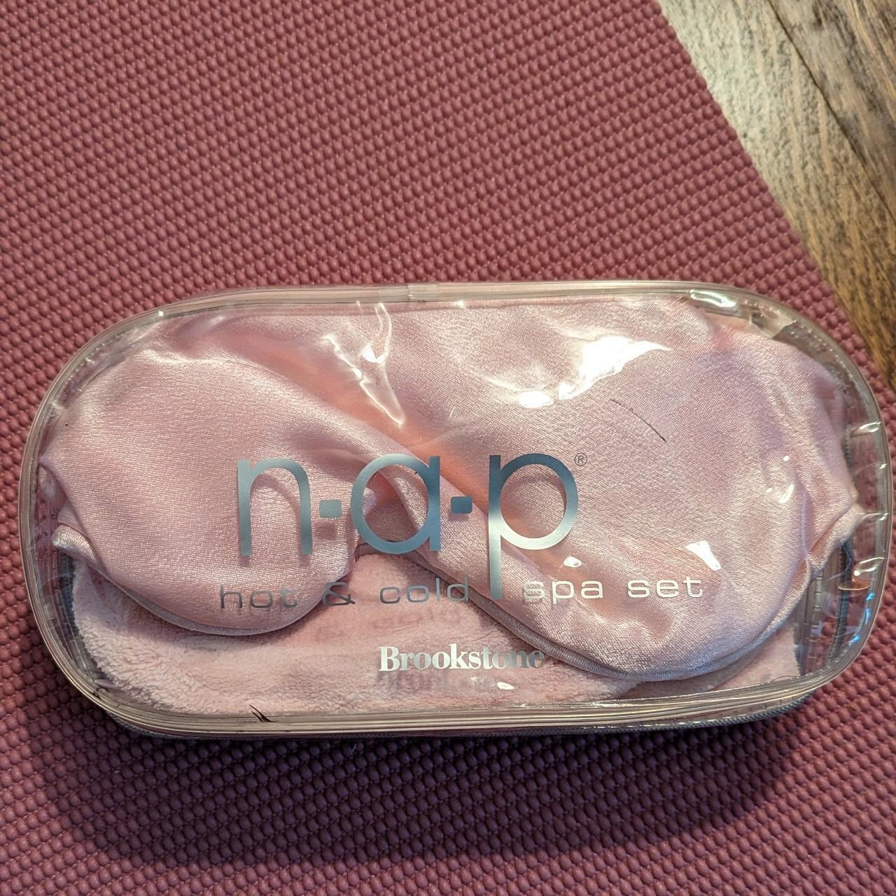 Brookstone nap pink satin spa set with gel cooling