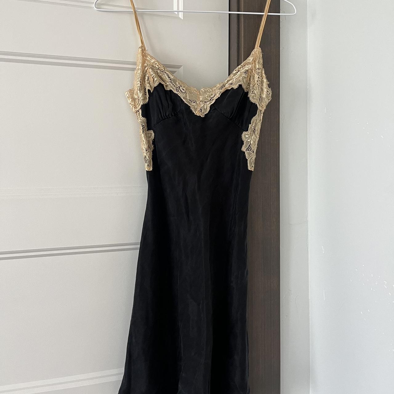 verge girl french black mini slip dress. size 2 used... Depop