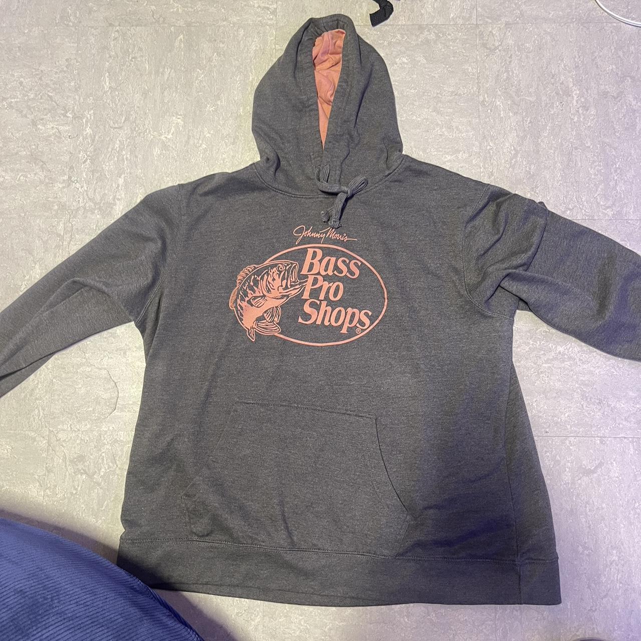 Grey Bass Pro Shops hoodie fits like L salmon colored - Depop