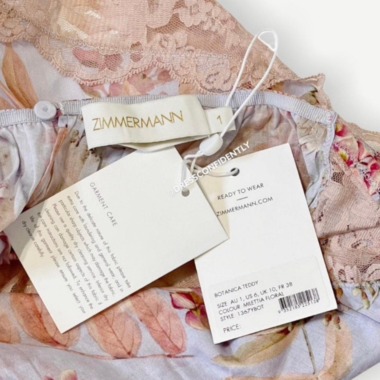 Zimmermann Women's Pink and Cream Bodysuit (4)
