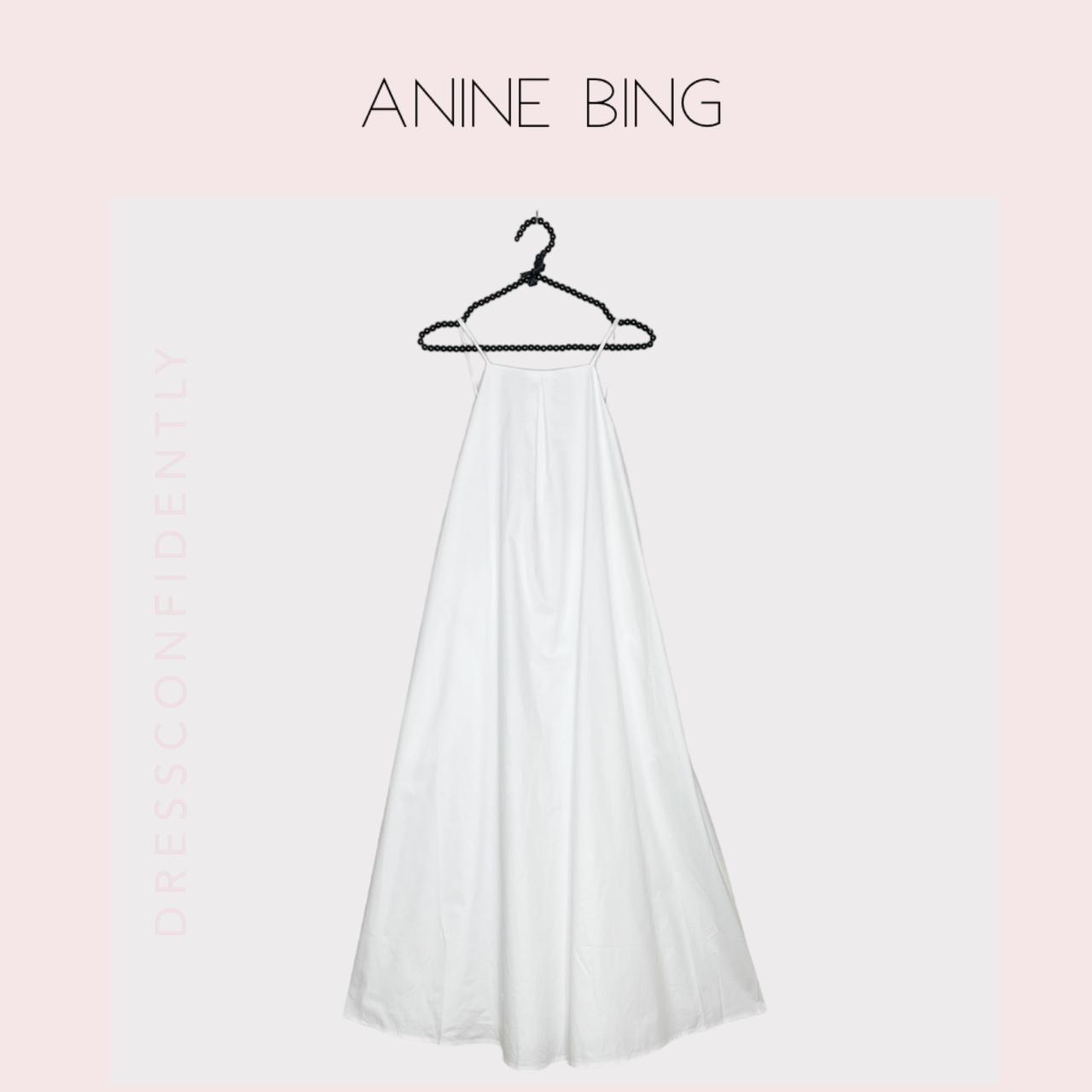 ANINE BING Bree Cotton Poplin Midi Dress White Depop