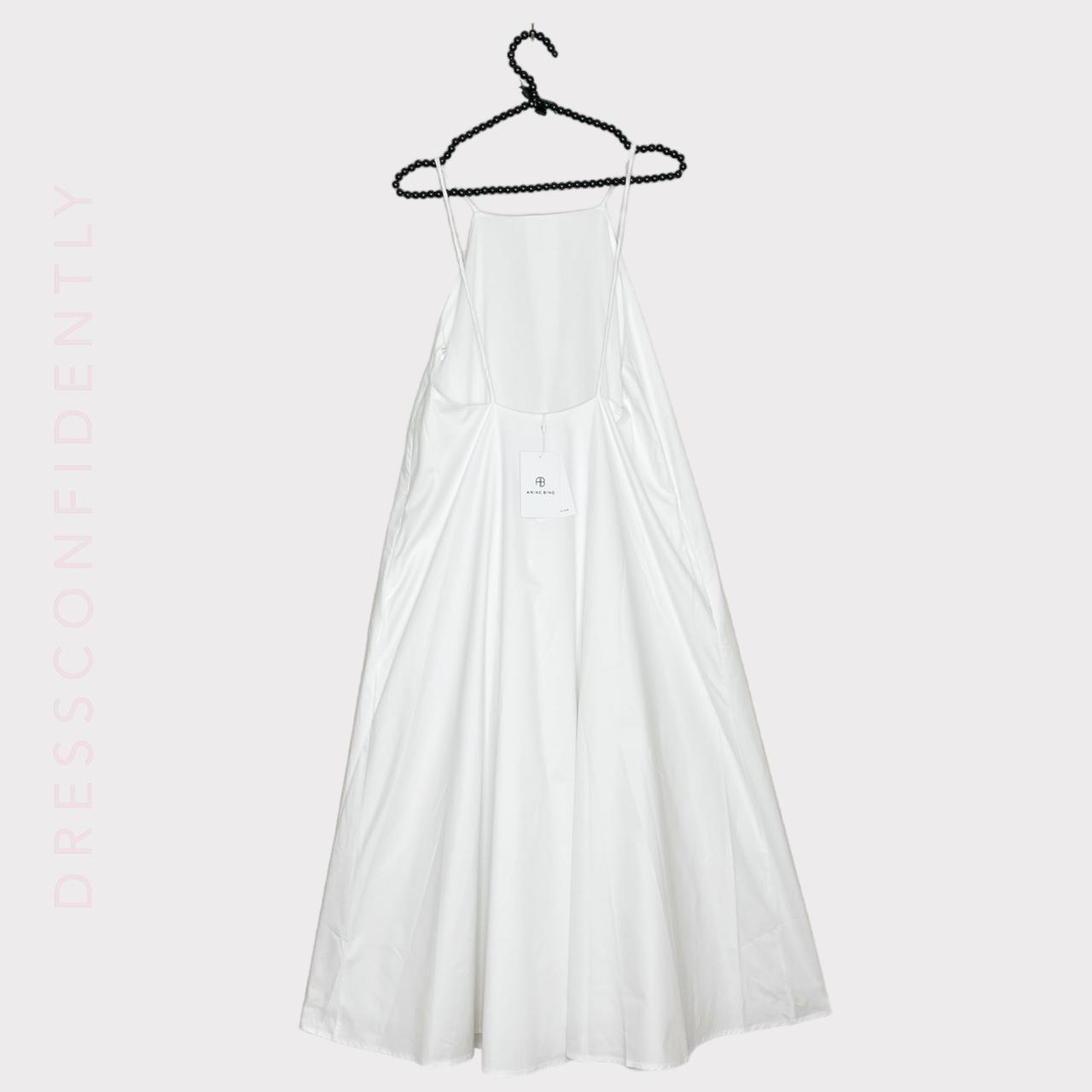 ANINE BING Bree Cotton Poplin Midi Dress White Depop