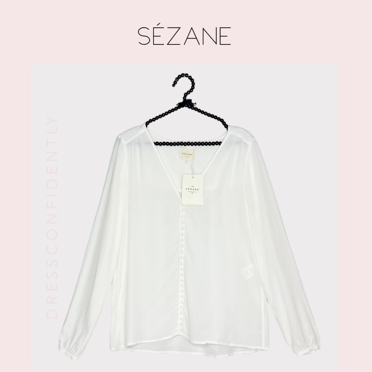 SÉZANE Heloise Silk Shirt - Ecru - New With Tags -... - Depop