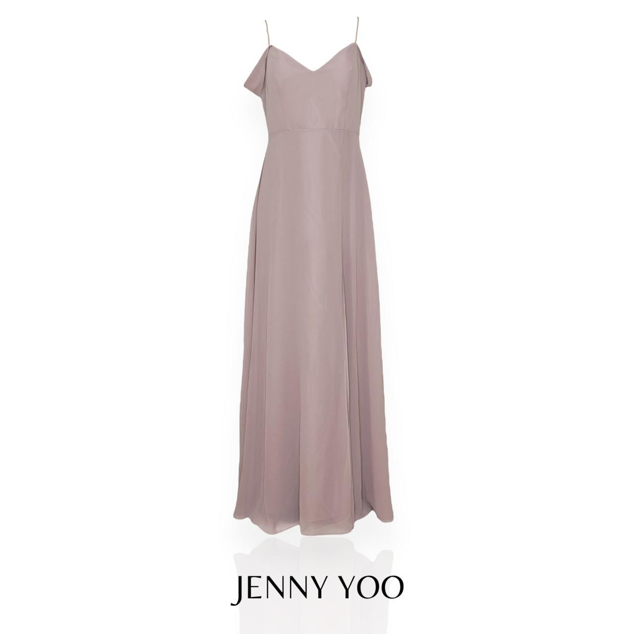 Jenny yoo cold shoulder clearance chiffon gown