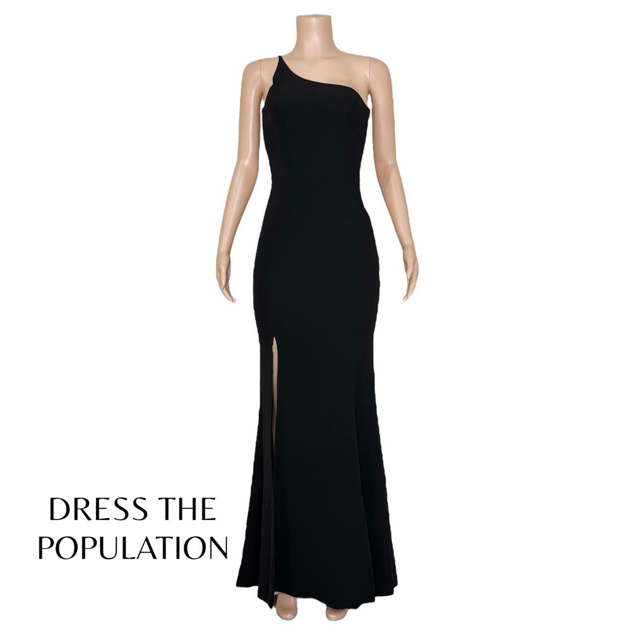 DRESS THE POPULATION Amy One Shoulder Crepe Gown Depop