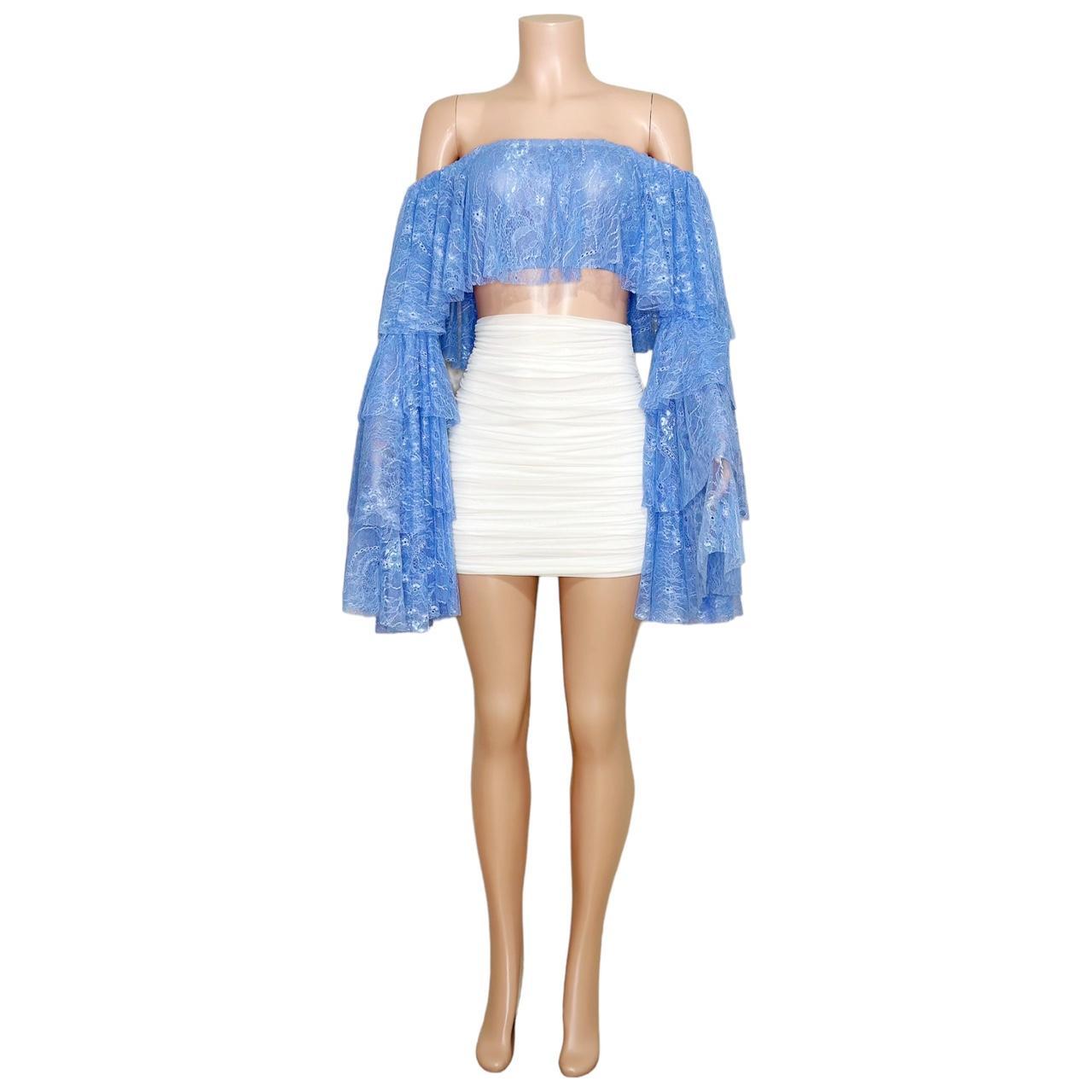 THE DOLLS HOUSE Madonna Top - Blue deals Cornflower Lace