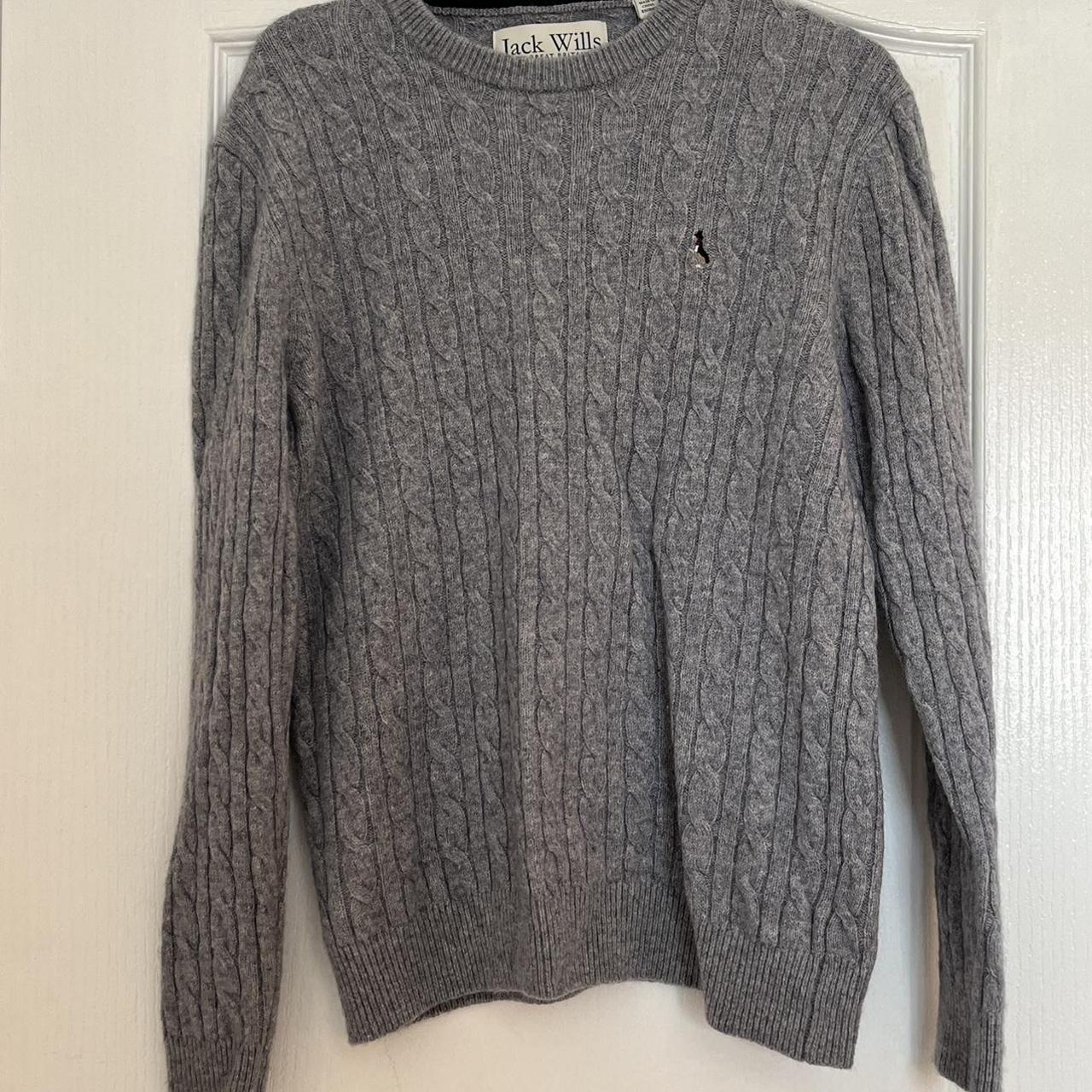 Good quality Men’s grey cable knit Jack wills jumper... Depop