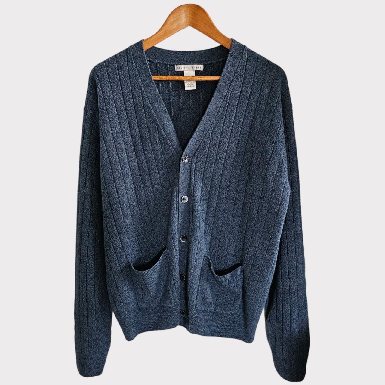 Geoffrey Beene Cardigan Blue color size L mens... - Depop