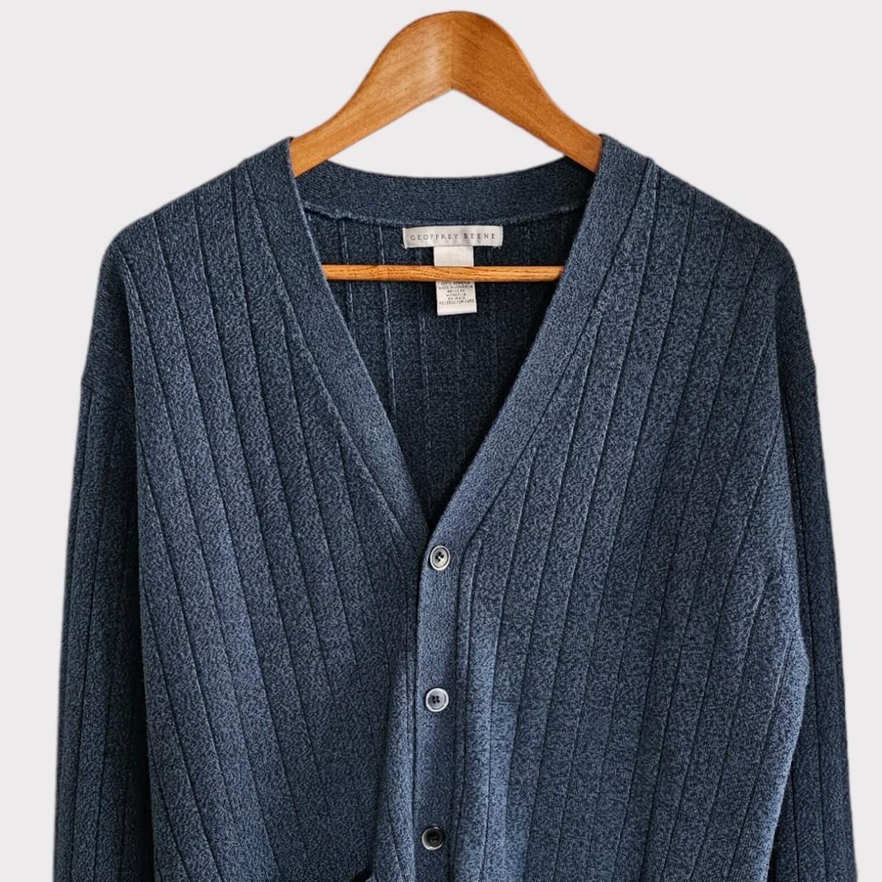 Geoffrey Beene Cardigan Blue color size L mens... - Depop