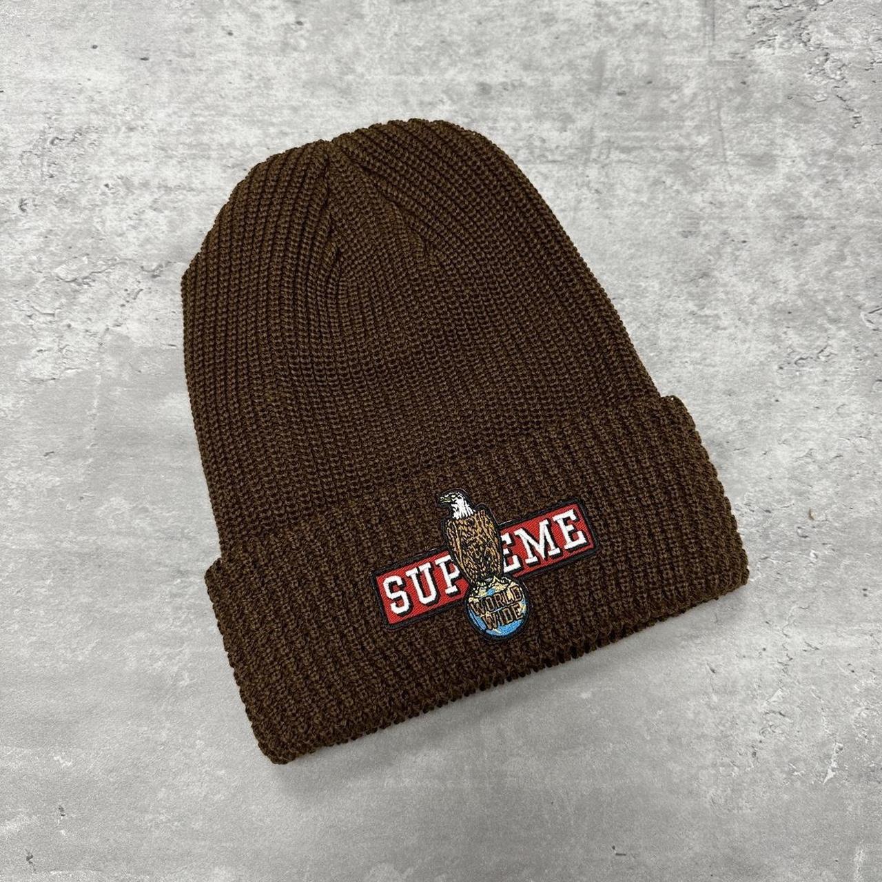 Supreme Eagle Beanie Brown $ beanie　２点 Supreme Eagle Logo Beanie Brown • One size • Brand | Depop