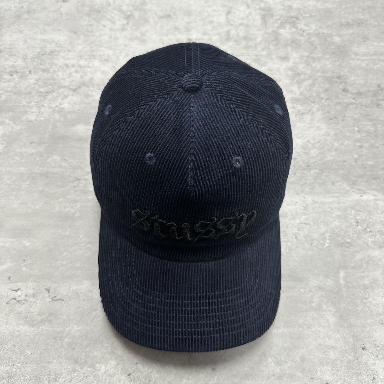 Stussy Old English Corduroy Baseball Cap Navy • One... - Depop