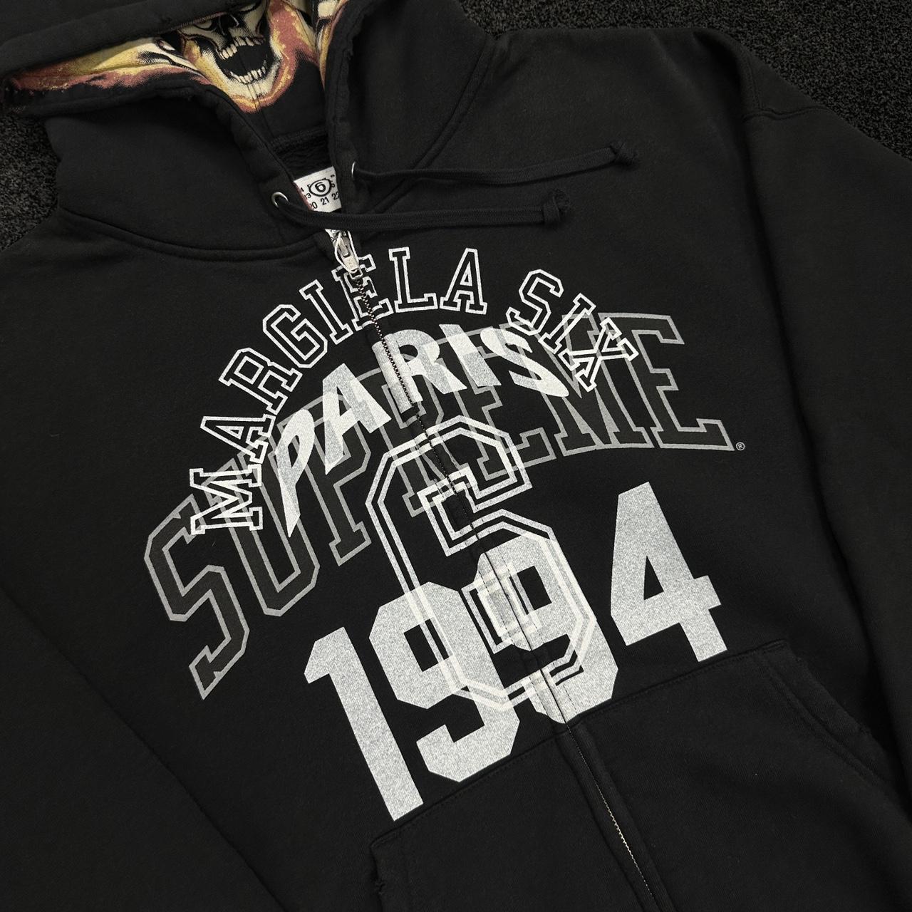Supreme MM6 Mason Margiela Zip Up Hoodie Black • | Depop