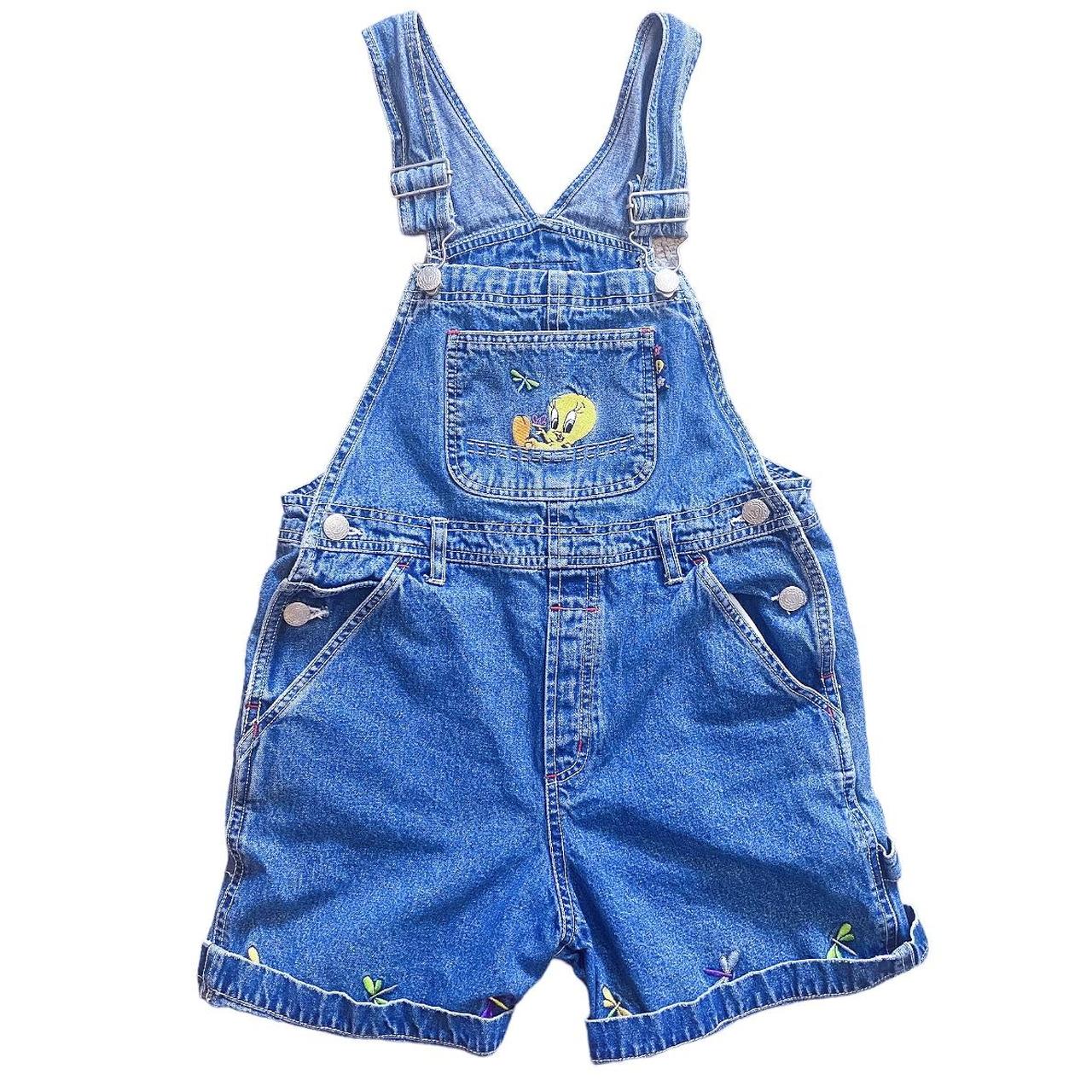 Looney Tunes Women's Blue and Yellow Dungarees-overalls