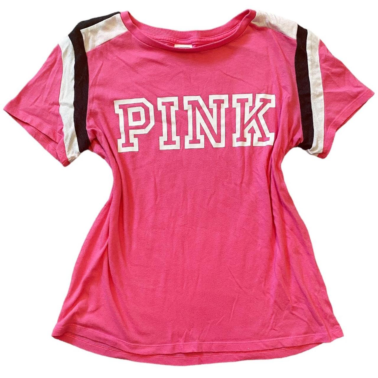 Pink Victoria's Secret Straight Outa outlets Bed T Shirt Raglan Graphic Tee Top Double M