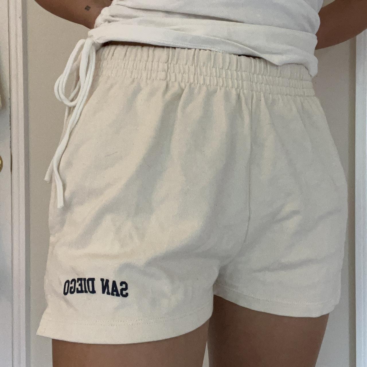 brandy melville cream san diego graphic sweat shorts... Depop