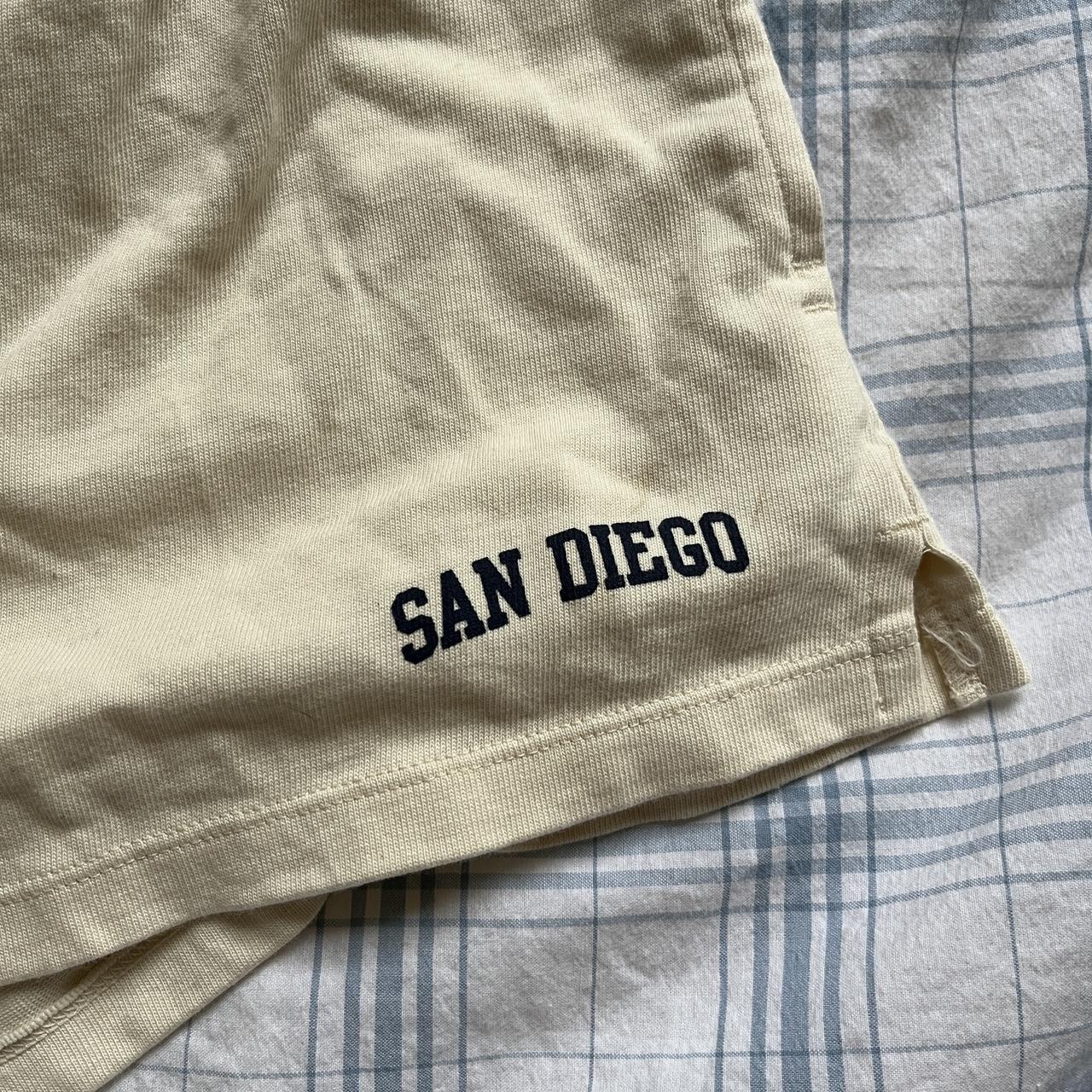 brandy melville cream san diego graphic sweat shorts... Depop