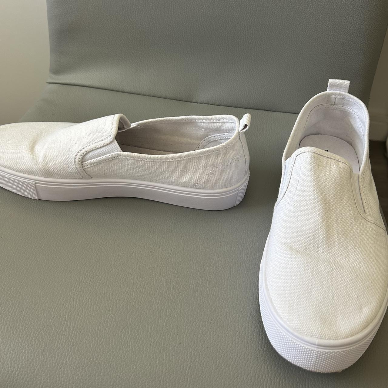 ASOS Design slip-on plimsoll shoes white Depop