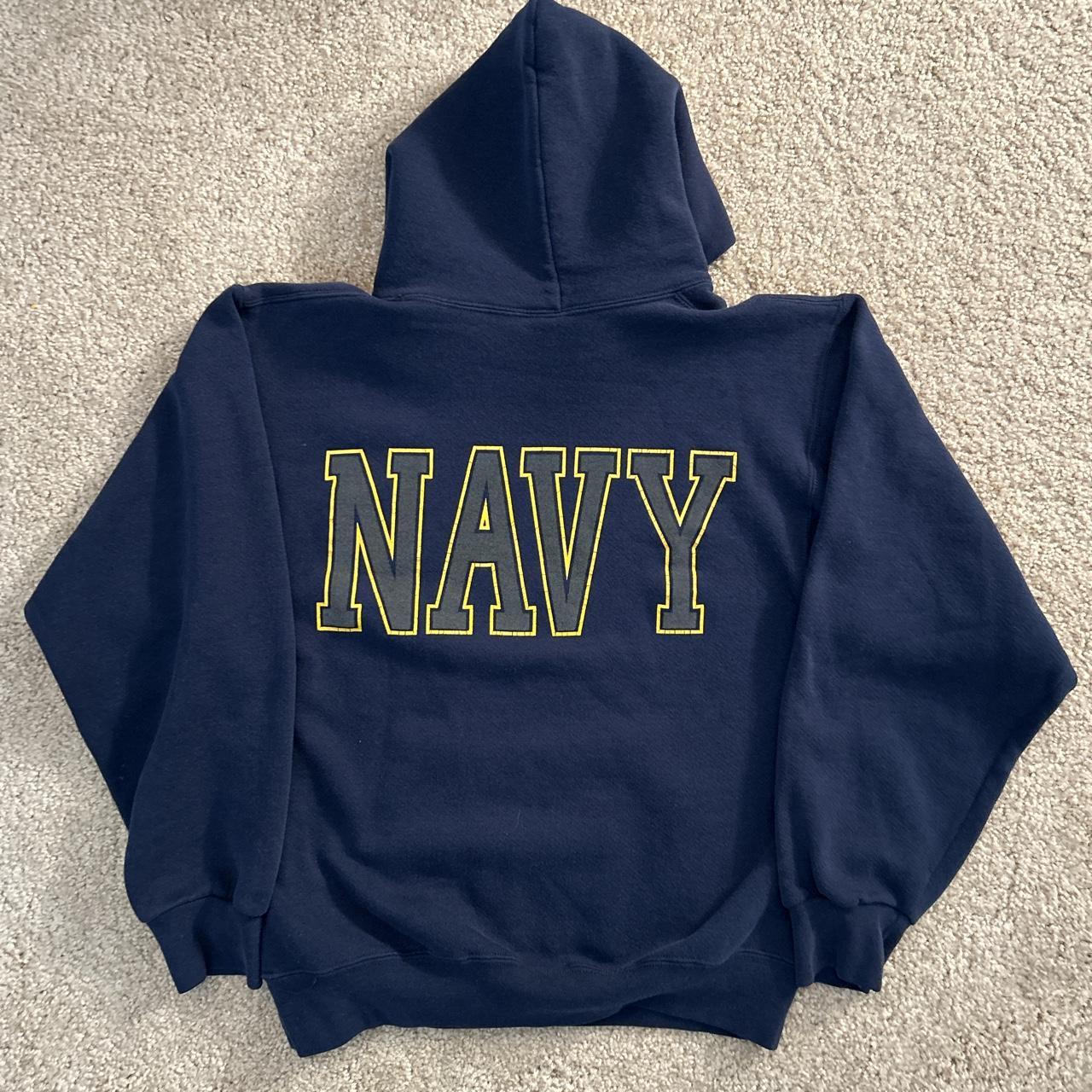 Vintage Made in USA US Navy Hoodie 🇺🇸🚢 Size small 19”... - Depop