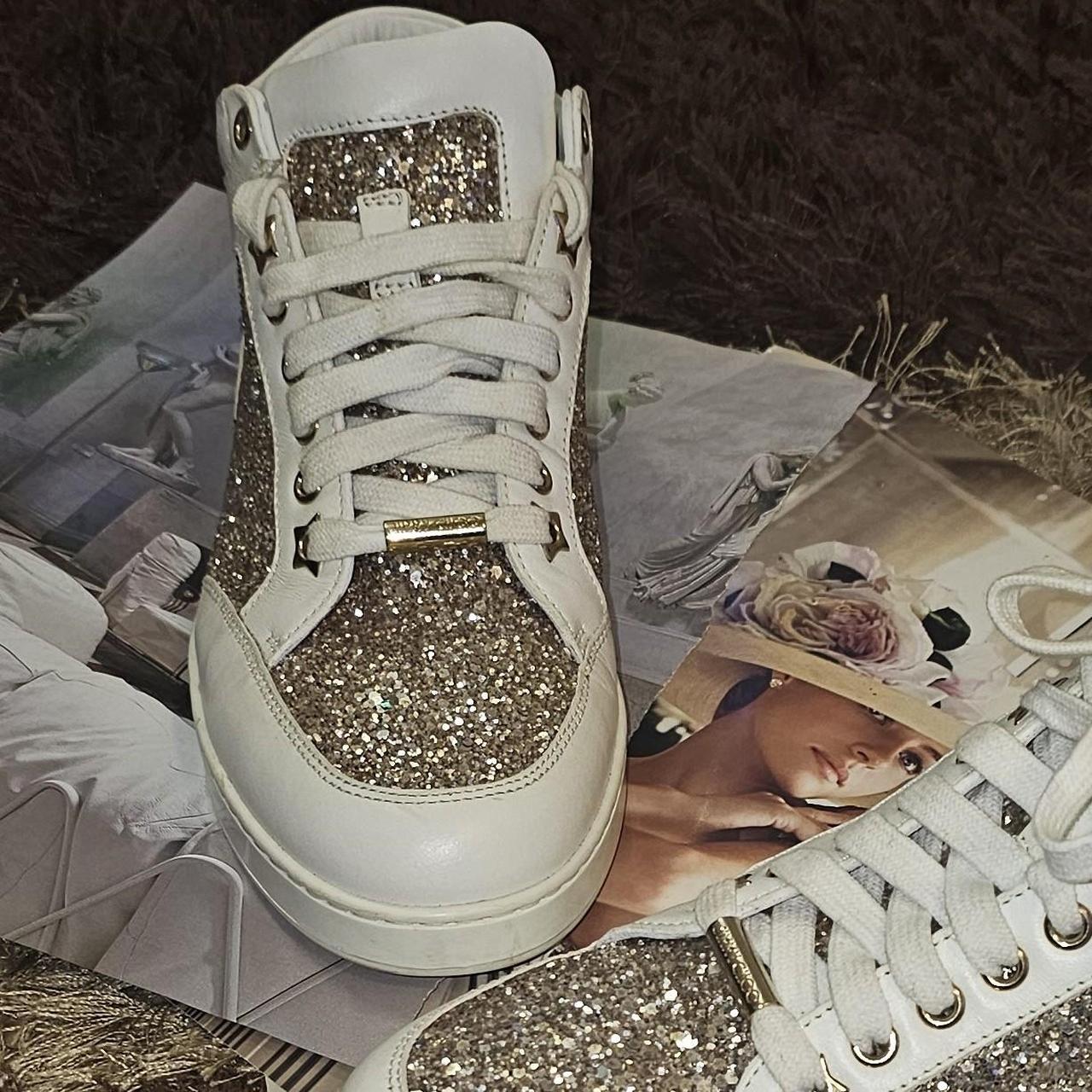 Gold glitter discount jimmy choo trainers