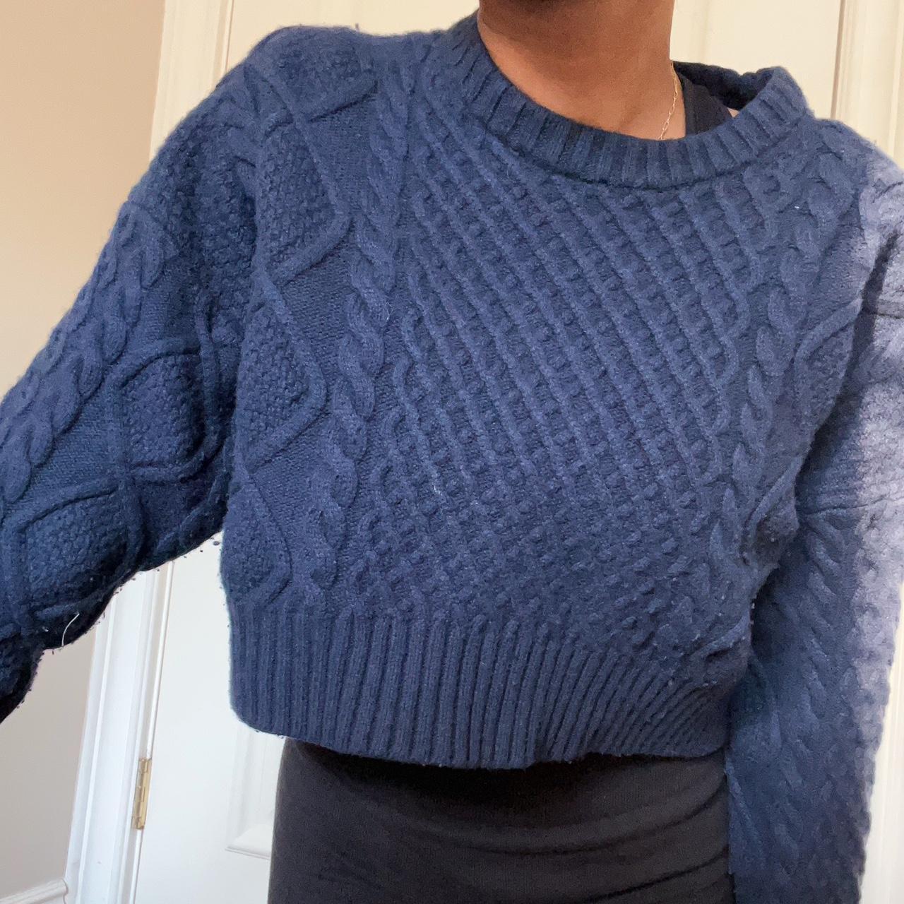 Aritzia Women's Blue and Navy Jumper Depop