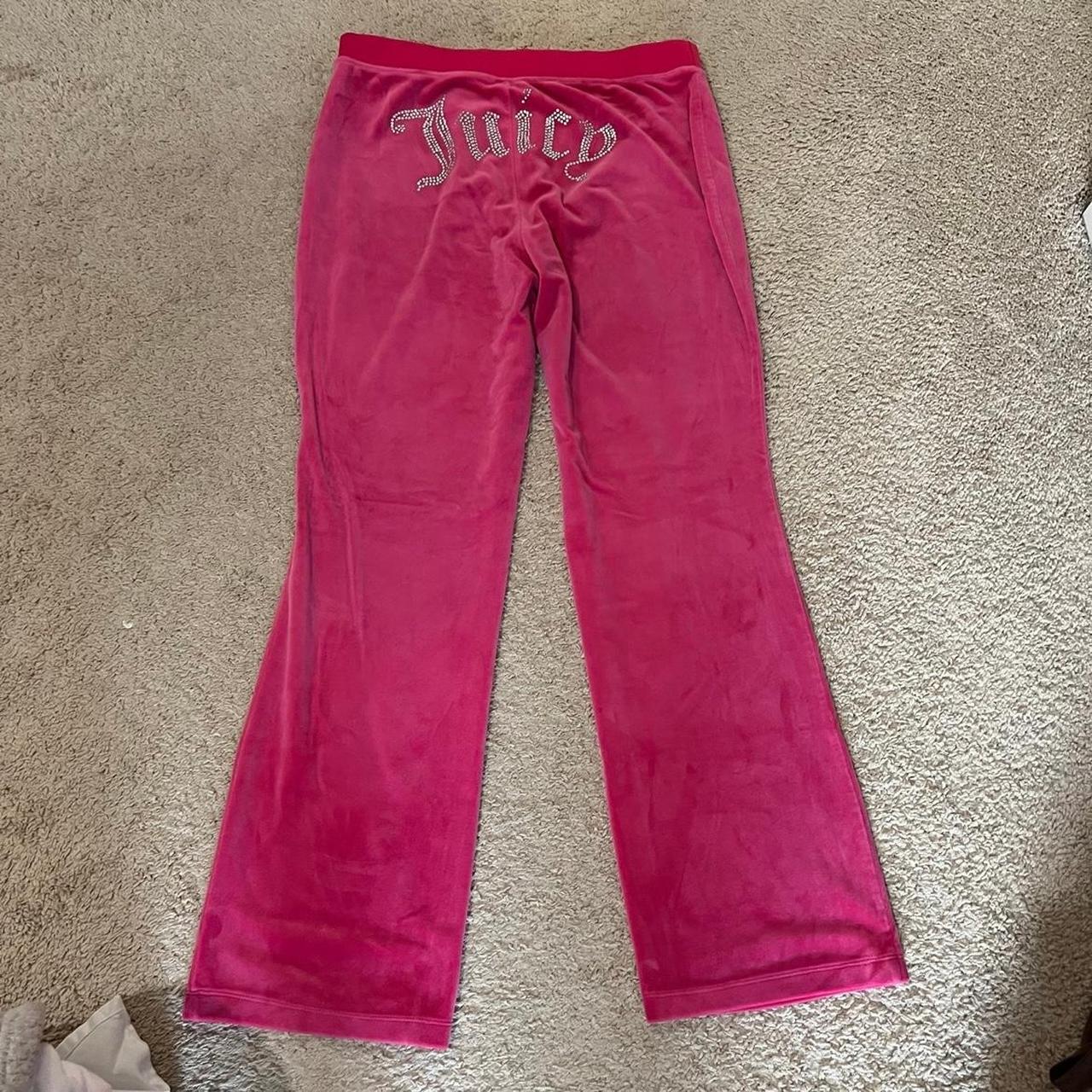 Hot neon pink Juicy Couture velour track pants with...