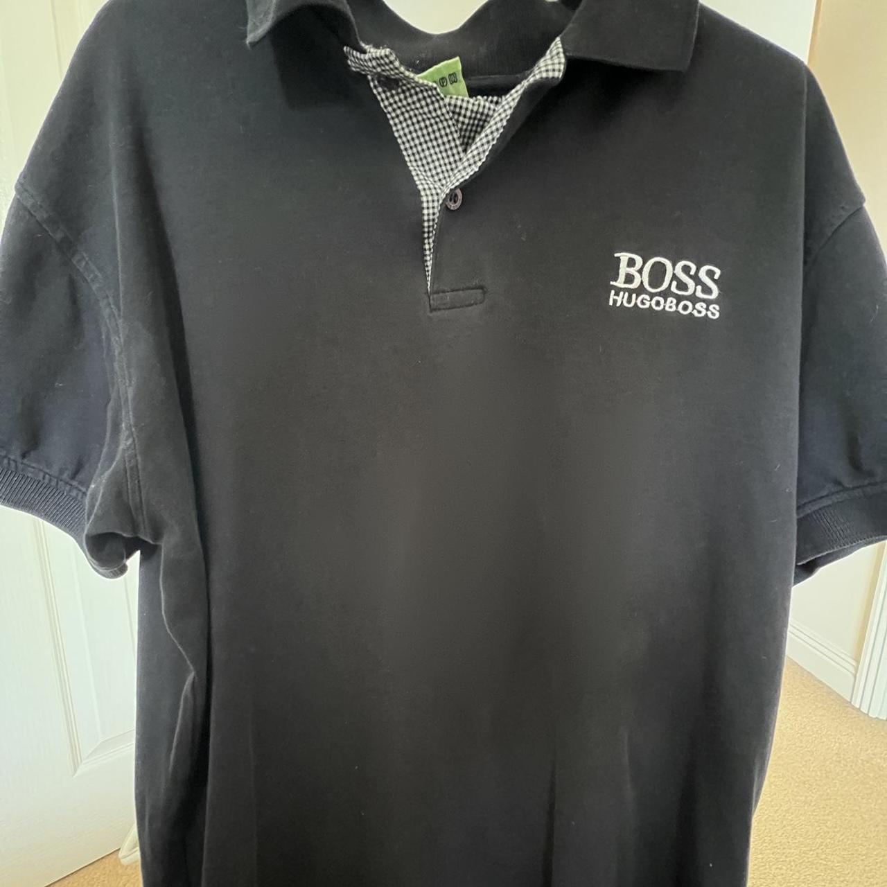 Hugo boss black polo shirt. - Depop