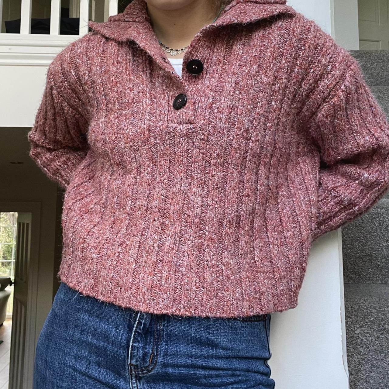 Zara Women's Pink Jumper Depop