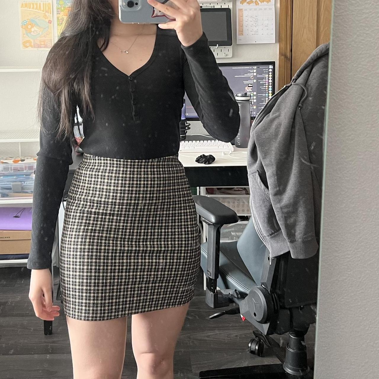 H&m tartan cheap skirt